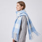 Oversized Plaid Scarf with Fringe Soft Brushed Winter Wrap