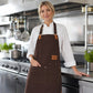 Water Resistant Canvas Bib Apron with Adjustable Straps and Pockets