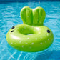 Inflatable Pool Float Chair with Backrest Cup Holder Durable PVC Water Lounge Float for Pool Beach Lake 43.3x43.3x25.5in