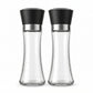 2-Piece Glass Salt and Pepper Grinder Set with Stainless Steel Accent