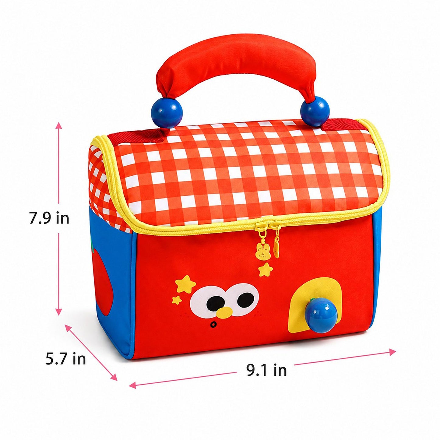 Kids Cartoon Lunch Bag with Padded Handle and Zipper Closure