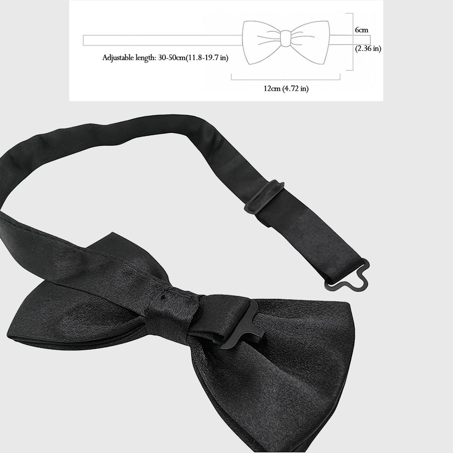 Men's Pre-Tied Bow Tie Adjustable Formal Bowtie for Weddings, Tuxedos & Special Occasions