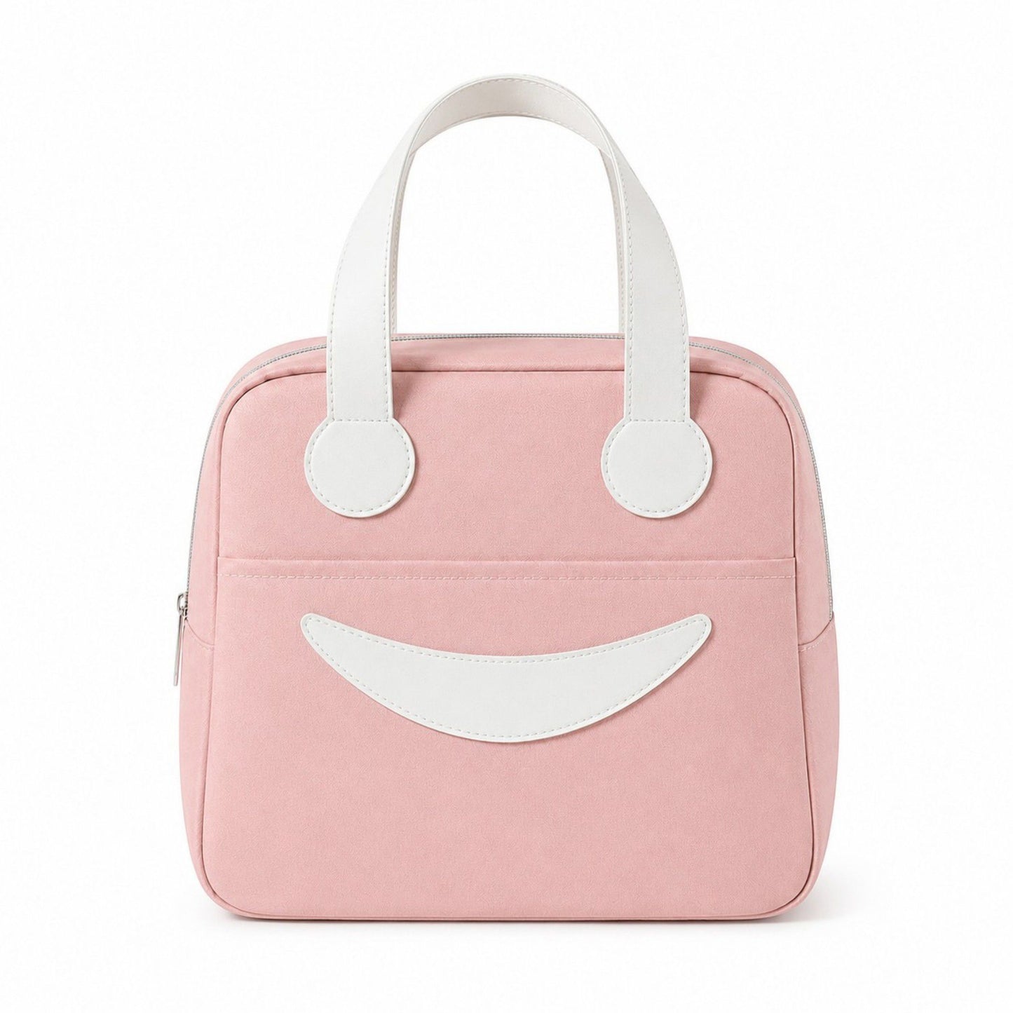 Insulated Lunch Bag with Zip Closure Top Handles and Wipeable Interior for Work School Travel