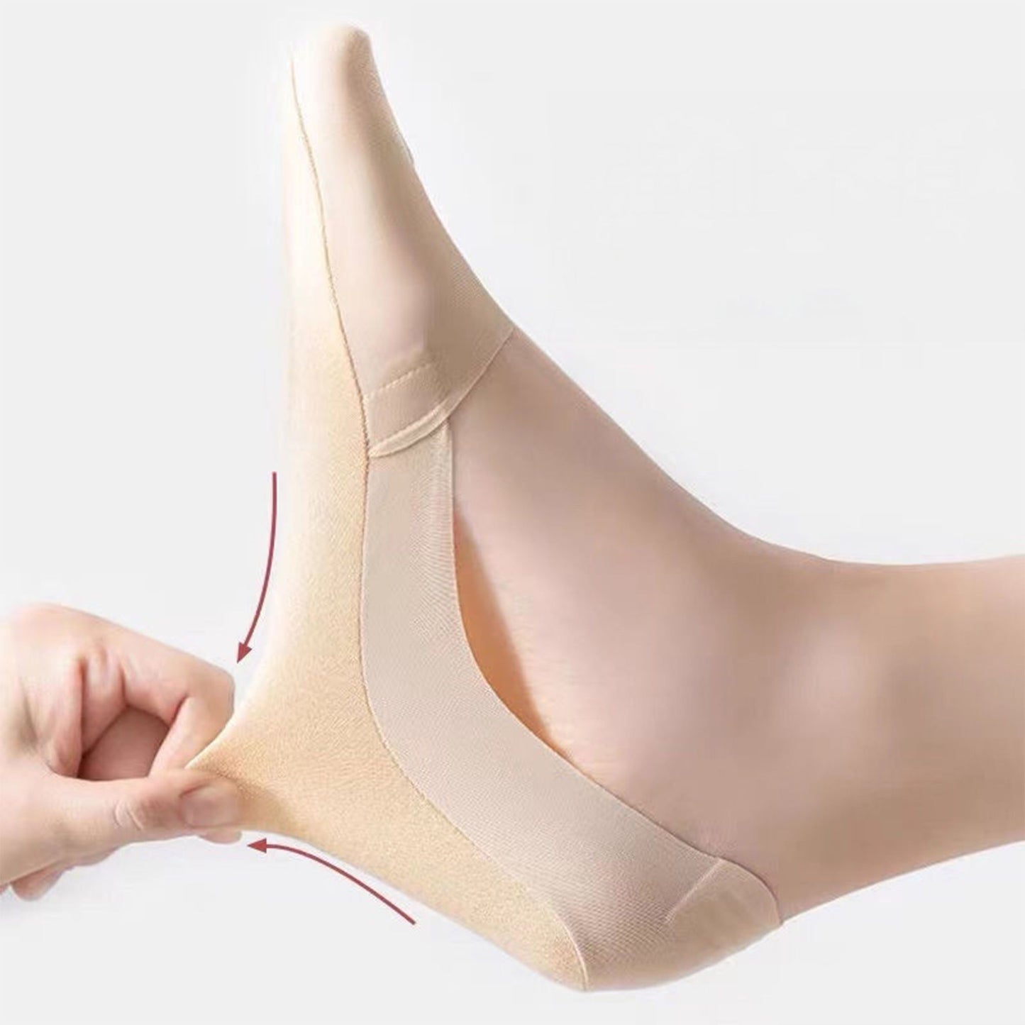 5 Pairs Women Ice Silk Low Cut Liner Socks Deep Cut Design Anti-Slip Cotton Sole Breathable Invisible Socks for Flats