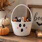 Halloween Trick or Treat Woven Rope Candy Basket Pumpkin Ghost with Handle