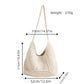 Woven Crochet Shoulder Bag with Geometric Pattern Slouchy Hobo Lightweight Knit Handbag