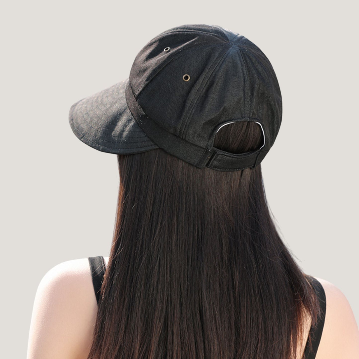 Womens Wide Brim Baseball Cap Bundle with UV Protection Ponytail Hole and Ventilated Eyelets Casual Outdoor Style