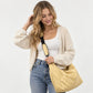 Large Nylon Polka Dot Shoulder Tote Bag