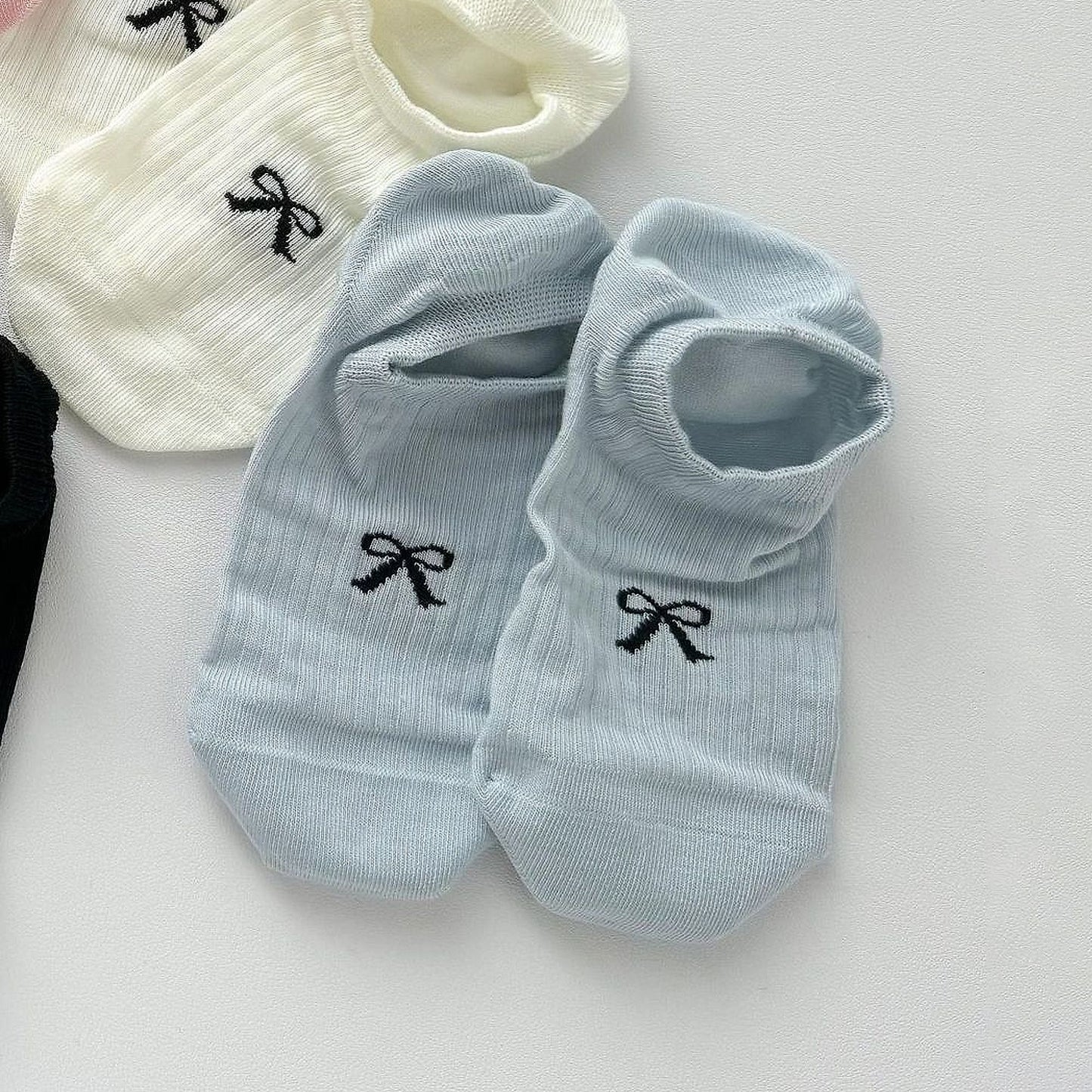 No-Show Liner Socks with Bow Accent 5Pk