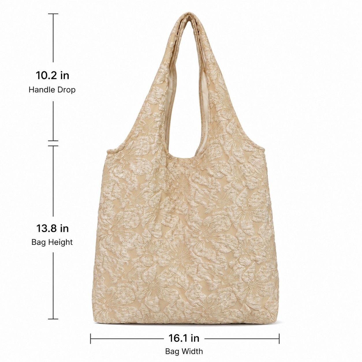 Floral Pattern Shoulder Tote Bags Lightweight Foldable Daily Bag for Women