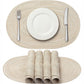 4 Piece Oval Braided Placemats Woven Heat Resistant Dining Table Mats Washable Kitchen Place Mats