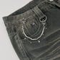 Star Chain Bag Charm with Layered Silver Tone Chains Dual Clips for Jeans Bags and Keys