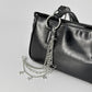 Star Chain Bag Charm with Layered Silver Tone Chains Clips and Hanging Star Pendants