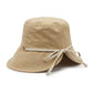 Wide Brim Bucket Sun Hat with Tie Strap