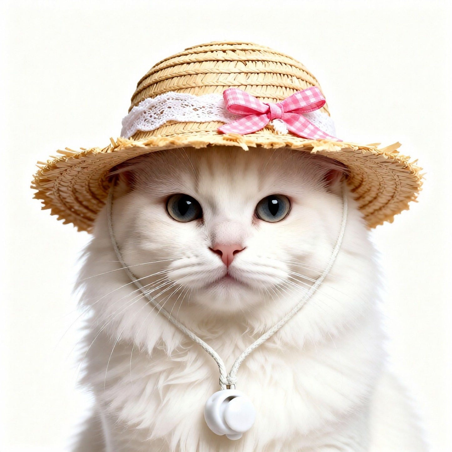 Pet Straw Sun Hat with Lace Trim Bow Adjustable Chin Strap Summer Costume Hat for Cats and Small Dogs