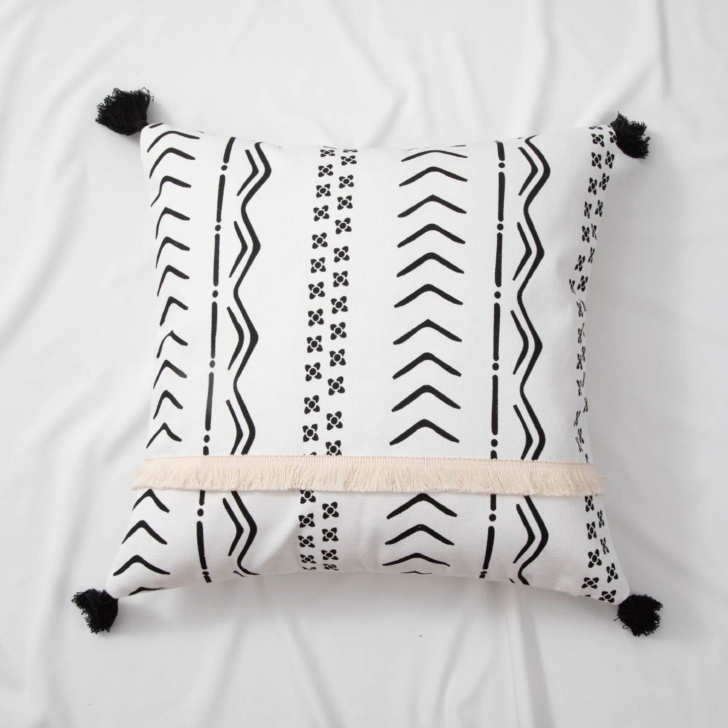 Cotton Throw Pillow 17.7*17.7 in Square Decorative Cushion for Living Room Bedroom