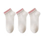 3-Pack Ribbed Ankle Socks with Contrast Color Cuffs Soft Cotton Stretch Design