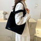 Corduroy Tote Bag - Large Soft Shoulder Bag for Daily, Shopping & Casual Use