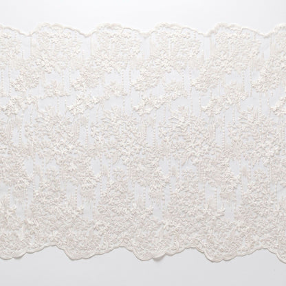 White Floral Embroidered Lace Square Tablecloth 51.2x51.2in