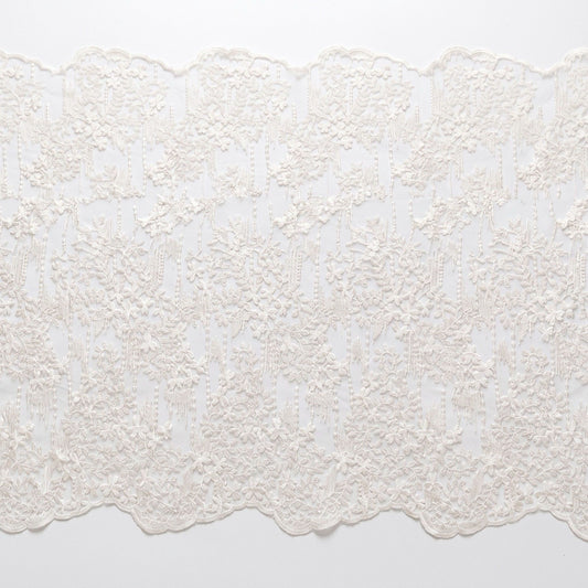 White Floral Embroidered Lace Square Tablecloth 51.2x51.2in