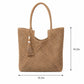 Open Weave Beach Tote Bag with Zip Closure Rope Handles and Tassel Accent