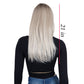 Long Straight Wig with Bangs Heat-Resistant Synthetic Hair Adjustable Cap