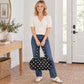 Polka Dot Nylon Barrel Shoulder Bag with Double Handles Zip Closure and Interior Pockets