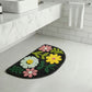 Mixed?Flower Semicircular Bathroom Floor Mat Soft Water?Absorbent Rug with Anti?Slip Base