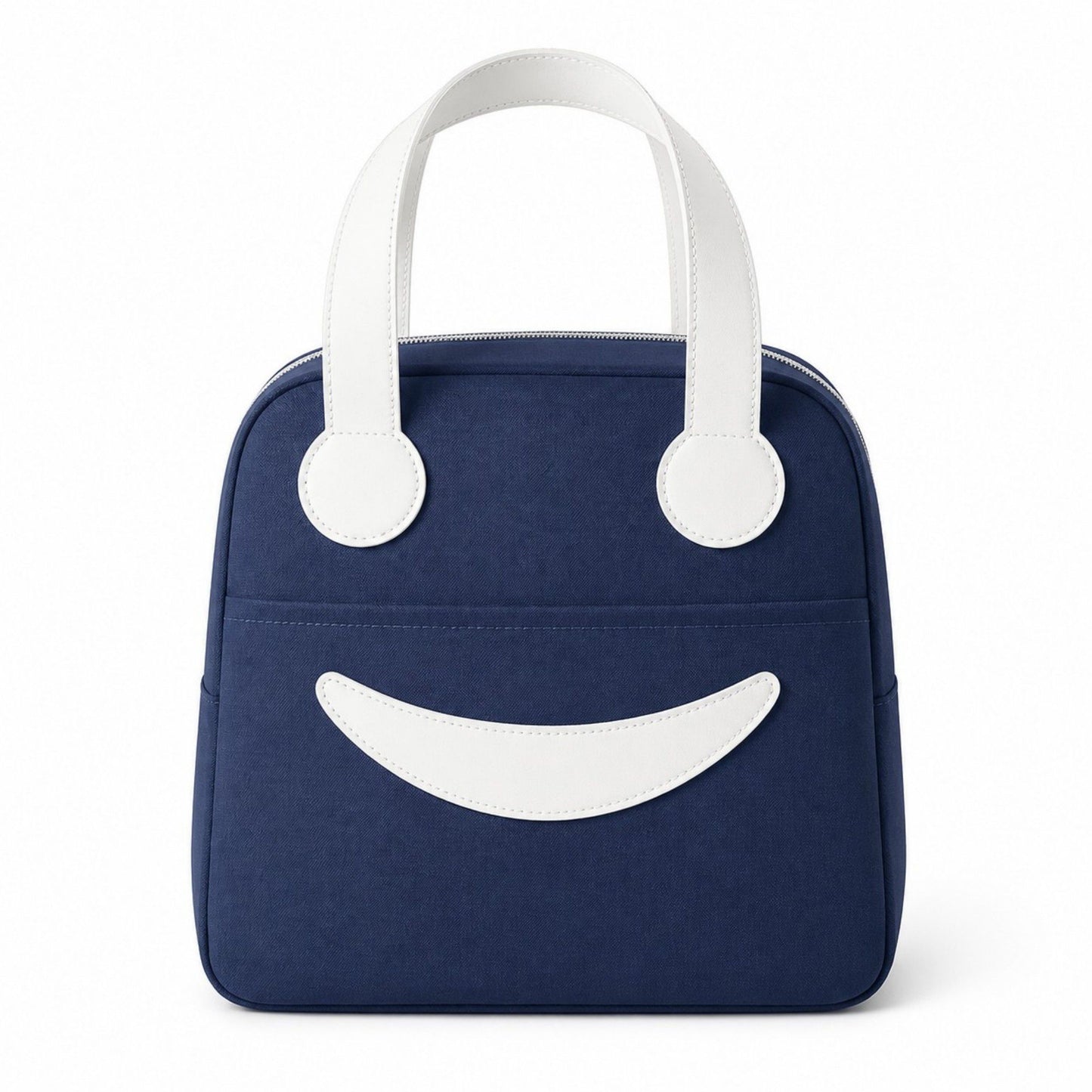 Insulated Lunch Bag with Zip Closure Top Handles and Wipeable Interior for Work School Travel