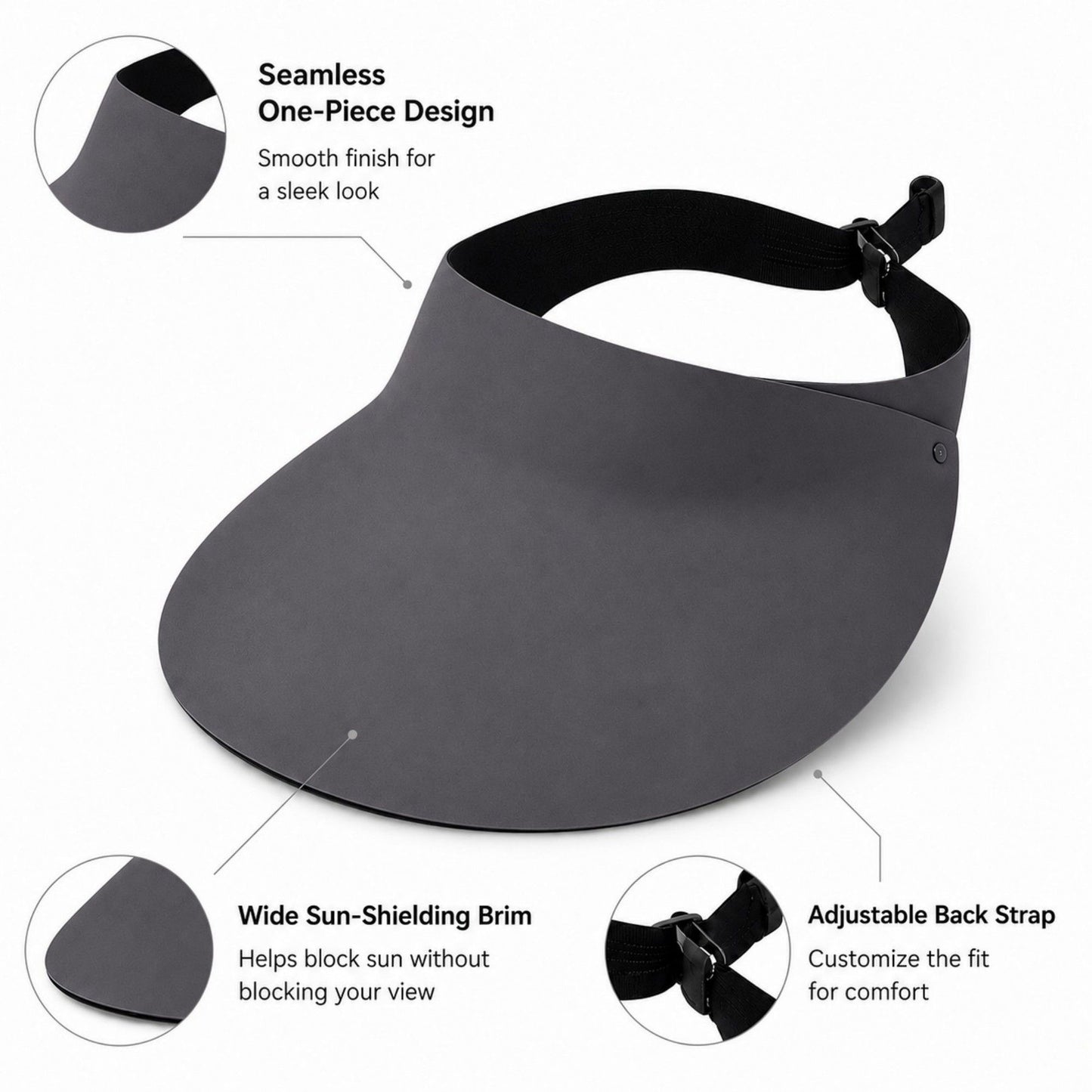 Foldable Packable Wide Brim Sun Visor Hat with Roll Up Travel Design