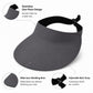 Foldable Packable Wide Brim Sun Visor Hat with Roll Up Travel Design