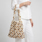 Beaded Shoulder Bag with Open Macrame Design and Double Strap
