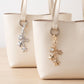 Crystal Heart & Star Multi-Charm Bag Charm Key Chain 2 Pair