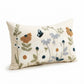 Embroidered Floral Butterfly Lumbar Decorative Throw Pillow Cover