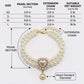 Double Strand Faux Pearl Pet Necklace Heart Gem Pendant Adjustable Collar Jewelry for Cats and Small Dogs