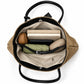 Large Suede Look Tote Bag with Double Handles Magnetic Closure and Interior Zip Pocket