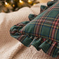 2 Pack Christmas Plaid Ruffle Throw Pillow Covers 18 x 18 Inch for Couch and Bed
