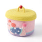 Animal Applique Woven Rope Storage Basket Lid Decorative Organizer Bin