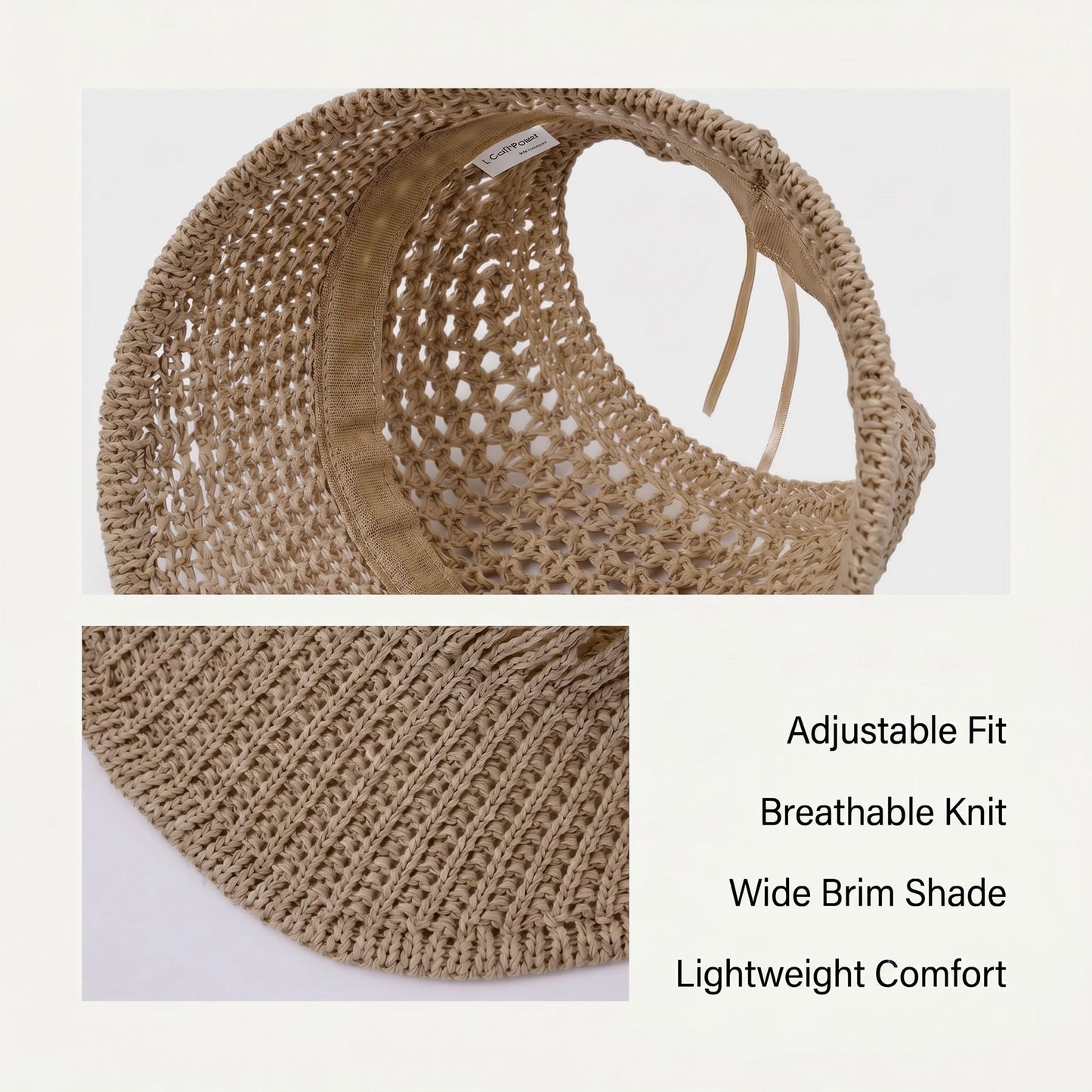 Crochet Bucket Hat Summer Knit Sun Hat Breathable Lightweight Beach Cap