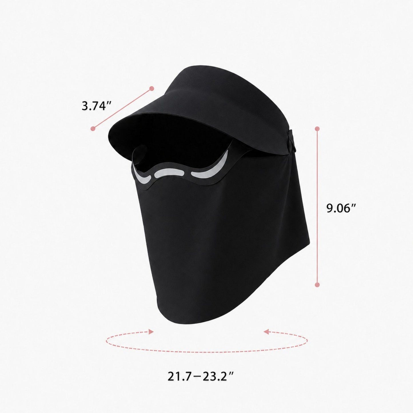 Magnetic Detachable Face Cover Visor Hat with Wide Brim and Neck Coverage