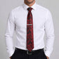 Men's Floral Print Tie Gift Set with Matching Pocket Square Cufflinks and Silver Tie Clip