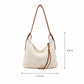 Woven Hobo Shoulder Crossbody Bag with Zip Closure and Slouchy Shape