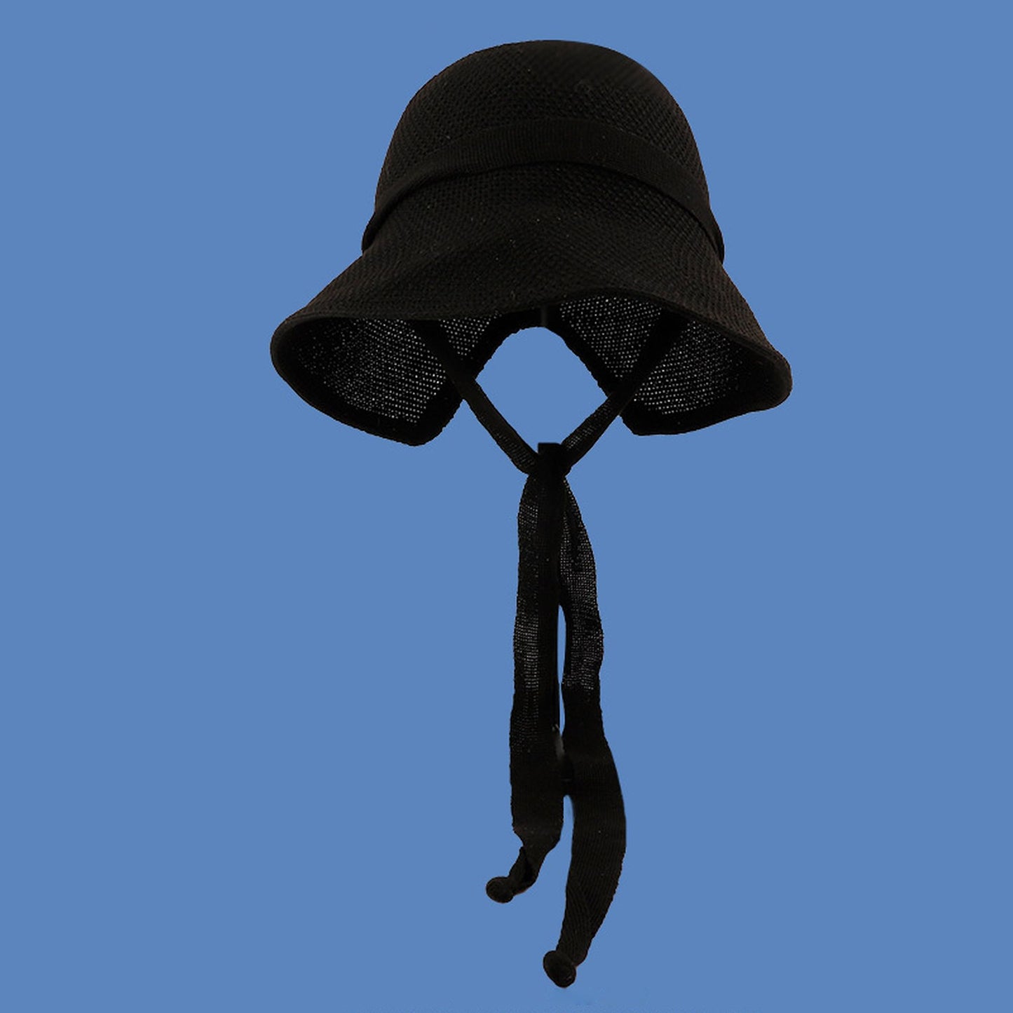 Women's Knit Straw Bucket Hat with Chin Strap