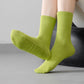 3 Pair Combo Sale Anti Slip Crew Socks with Grip Soles and Ribbed Cuffs in Multiple Color Options