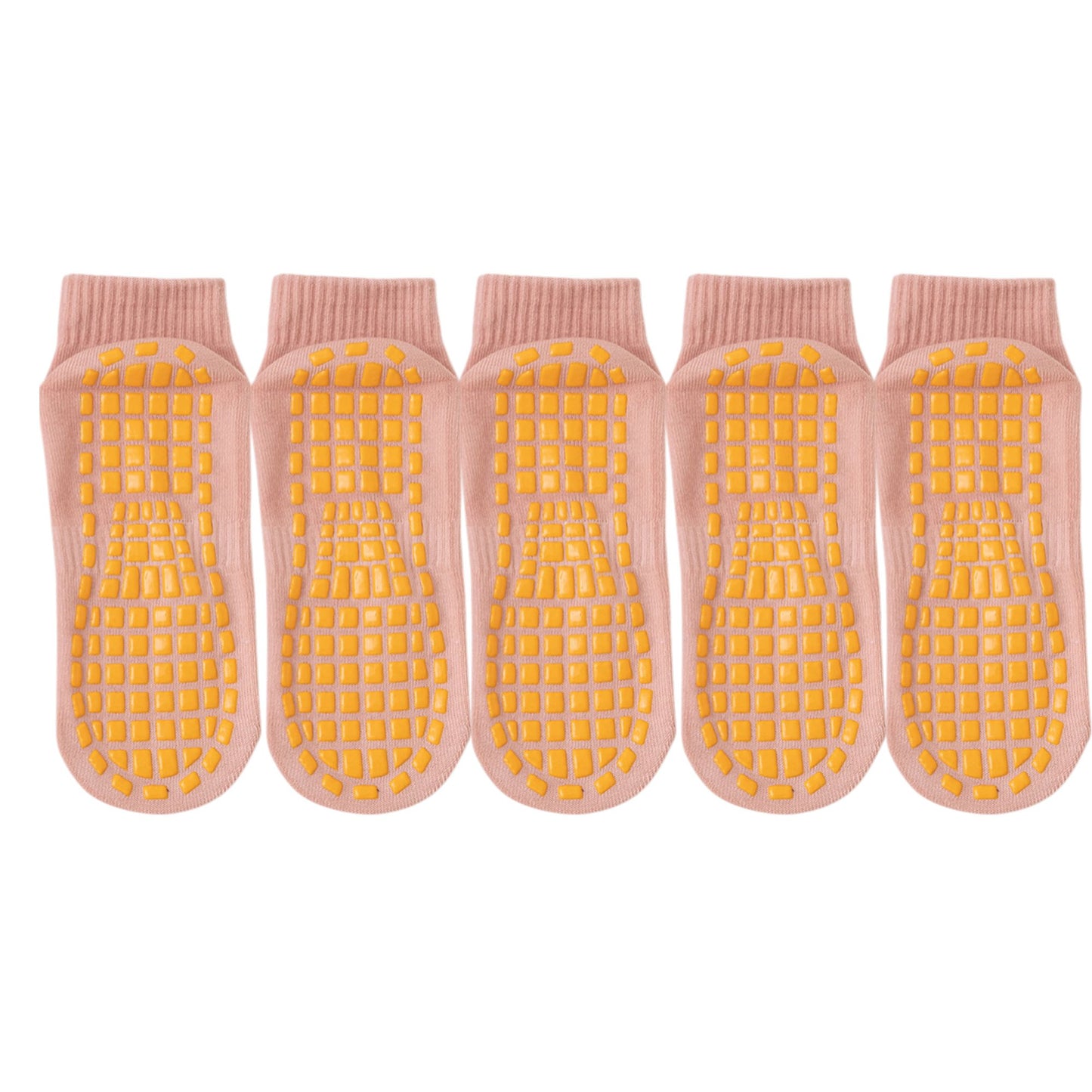 5 Pairs Anti-Slip Grip Socks with PVC Bottom for Stability and Comfort in Multiple Color Options