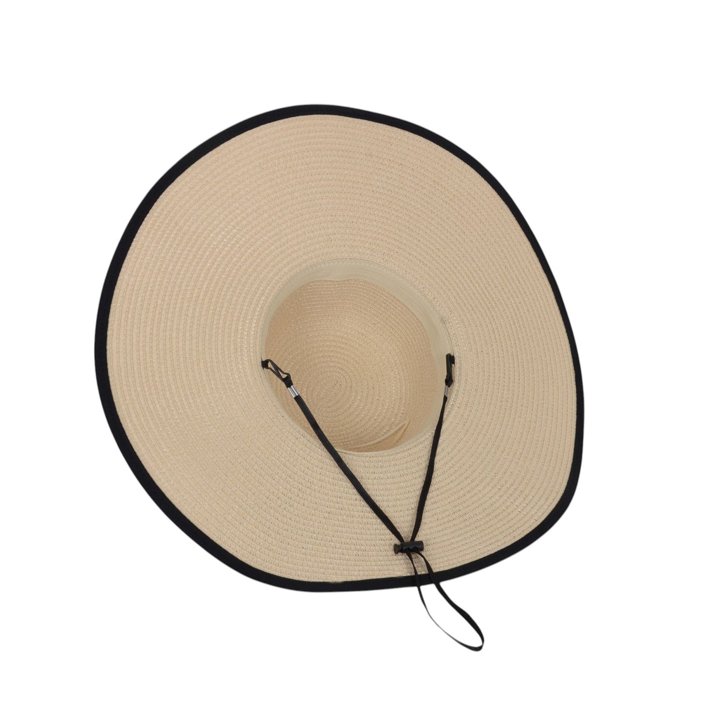 Wide Brim Straw Sun Hat with Braided Cord Detail Lightweight Packable Design for Beach Outdoor Protection