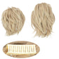 Short Tousled Layered Ponytail Hairpiece with Claw Clip Heat Resistant Synthetic Hair Natural Texture