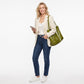 Large Faux Leather Tote Bag with Double Shoulder Straps and Magnetic Closure