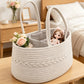 Woven Rope Storage Basket Organizer Bin Soft Cotton Basket for Nursery Shelves Closet Organization