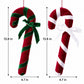 2ct Christmas Candy Cane Hanging Decorations with Bows Red Green and White